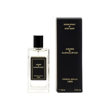 Perfume en spray negro de 100ml amber & sandalwood