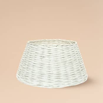 Base para Árbol de Navidad de mimbre blanco
