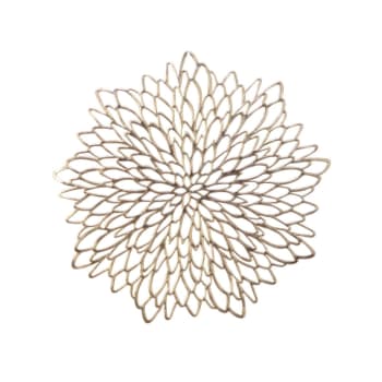 Mantel Individual en Forma de Flor champagne con brillo
