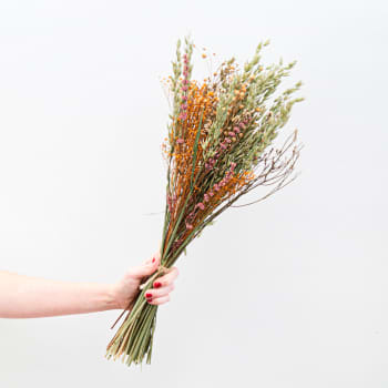 Ramillete de Avena, Brooms, Limonium, Trigo y Lino Preservado