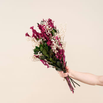 Ramillete de Madroño, Paniculata y Alecrim Fucsia Preservado
