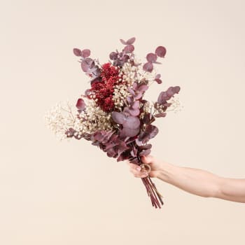 Ramillete de Limonium, Solidago y Eucalipto Cinerea Preservado