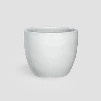 Maceta Fronda esmaltada Glazed blanco (Campana)