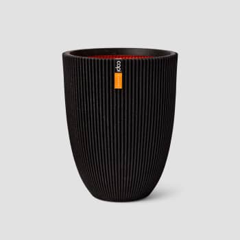 Maceta CAPI Groove Negra (Jarrón alto)