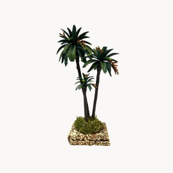 Palmera triple decorada 23 cm para Belén