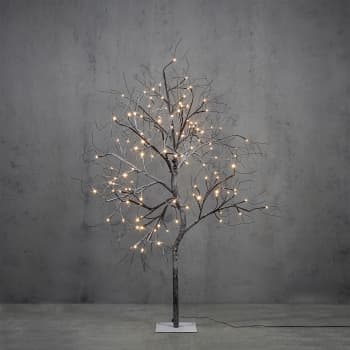 Árbol escarchado con luz LED marrón 150 cm (117 luces)