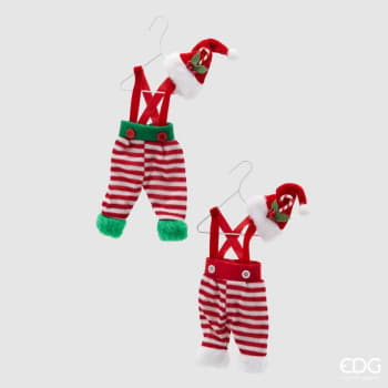 Adorno Colgante Ropa de Elfo roja y verde