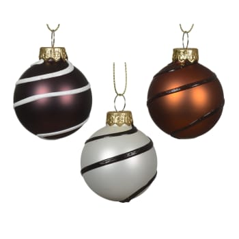 Bola para Árbol de Navidad Mate con Detalles en Espiral