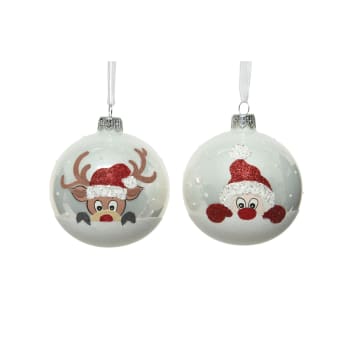 Bola para Árbol de Navidad de Cristal con Motivo Navideño