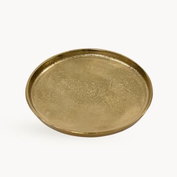 Bajo Plato Decorativo Redondo de Aluminio Dorado D35 cm