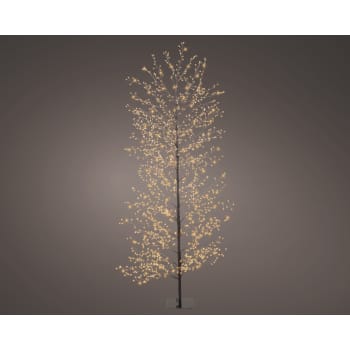 Árbol LED negro blanco cálido 180 cm (1755 luces)