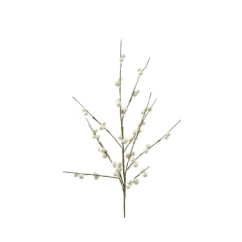 Rama artificial de Bayas blancas brillantes
