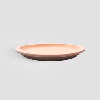 Plato redondo Fronda Terracota natural