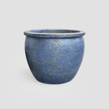 Maceta Fronda de gres Ironstone azul bucólico (Campana)