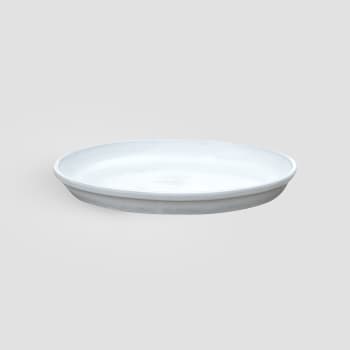 Plato redondo Fronda Glazed blanco