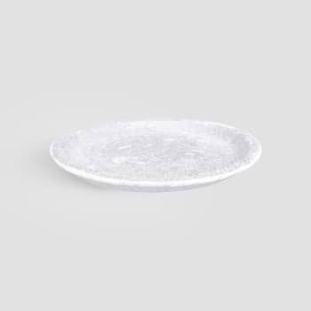 Plato redondo Fronda Angkor blanco