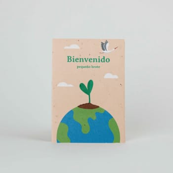 Postal Plantable "Bienvenido, pequeño brote" Resetea