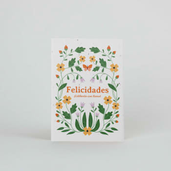 Postal Plantable "Felicidades! Celébralo con flores" Resetea