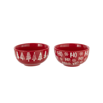 Cuenco de Abeto "Ho Ho" Rojo Surtido D15.5x7.5 cm
