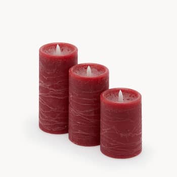 Set 3 velas LED rojas (EDG)