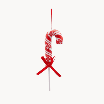 Colgante Bastón de Caramelo Verde y Rojo (Set de 2) - 17.5 cm