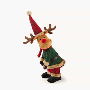 Muñeco Musical Navideño de Reno de Peluche