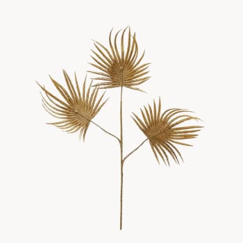 Rama artificial de palma dorada brillante 68 cm