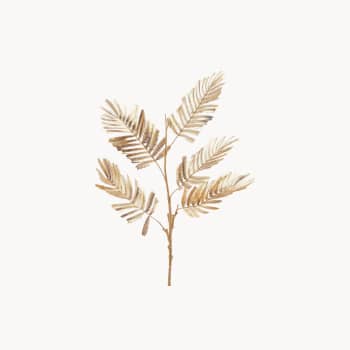 Rama artificial de helecho metálico dorado 102 cm