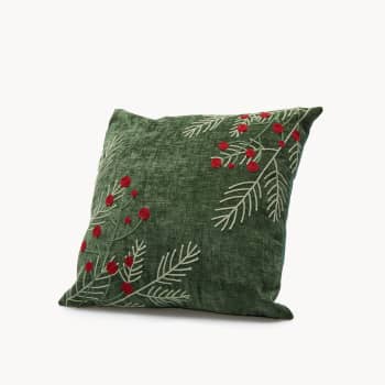 Cojín bayas verde oscuro 45 cm – EDG