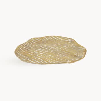 Bandeja Redonda Metal Dorada D38 cm