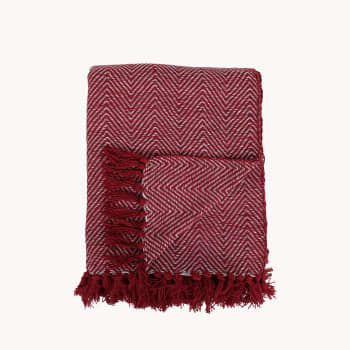 Plaid Espiga Rojo y Blanco 125x150 cm