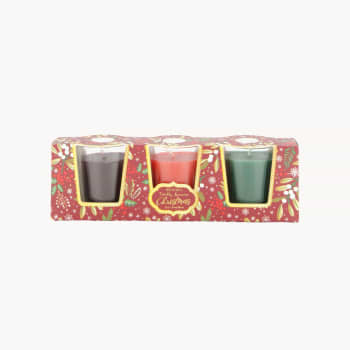 Set 3 velas perfumadas vainilla en cristal