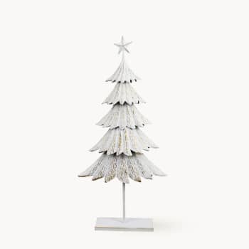 Abeto de Navidad con Base Crema Metal 13x46x98 cm