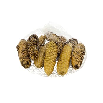 Piñas decorativas artificiales efecto natural en bolsa 150 g