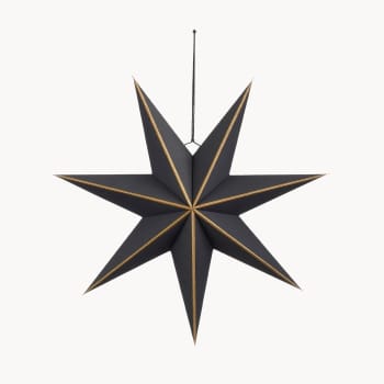 Estrella de Navidad Negra para Colgar 60x18 cm