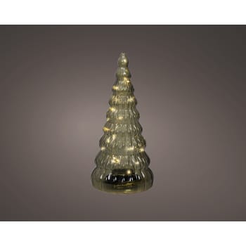 Mini árbol micro LED verde blanco cálido 30 cm