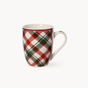 Taza de Porcelana Cuadro Escocés Surtido (H10 cm)