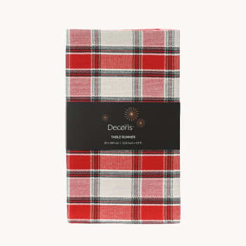 Camino de Mesa a Cuadros Blanco/Verde 30x150 cm