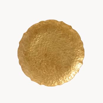 Bajo Plato Dorado de Metal 33 cm