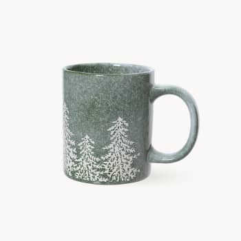 Taza de Abetos Nevados Verde - Altura 9.5 cm