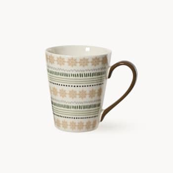 Mug de Navidad Surtido (3 unidades) Copos/Cuadros H10.6 D8 cm