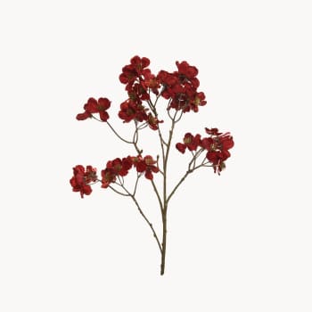 Rama artificial de flor de Cornus roja 78 cm