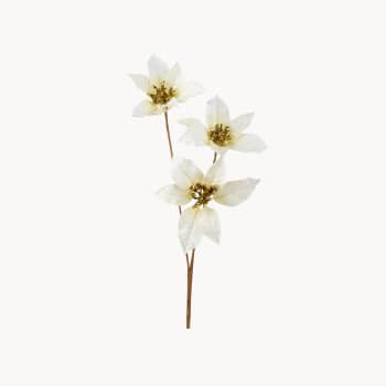 Rama artificial de Flor de Pascua crema 60 cm