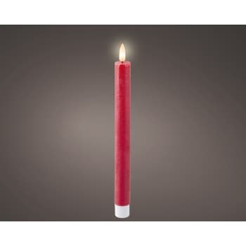 Vela LED roja blanca cálida 24 cm