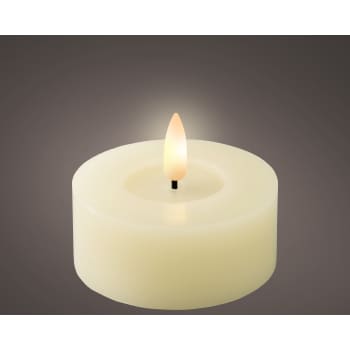 Set 2 velas LED crema blancas cálidas Ø7 cm