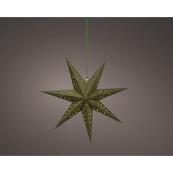Estrella de papel LED verde 58 cm