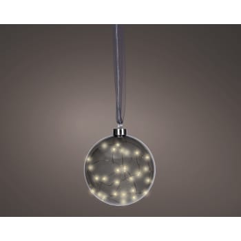 Bola micro LED antracita blanco cálido Ø14 cm