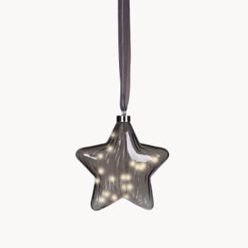 Estrella micro LED antracita blanco cálido 20 cm