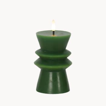 Candelabro LED verde blanco cálido 14 cm