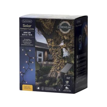 Luces de Navidad solares Compact blanco frío 1000 luces (cable negro de 22,5 m)